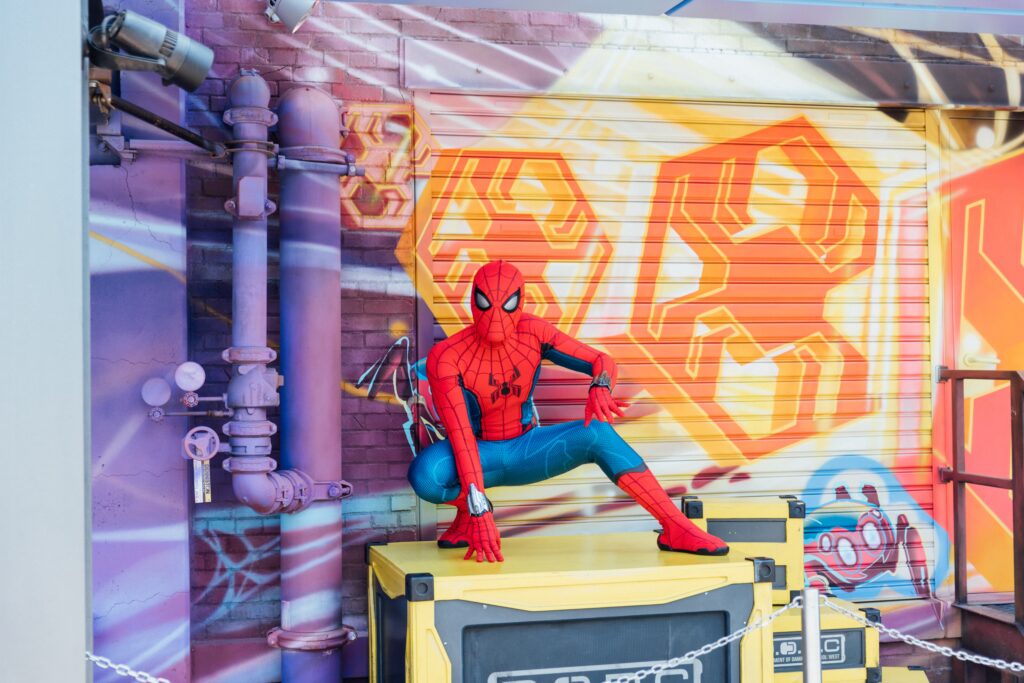 Spiderman Posing At Disneyland 